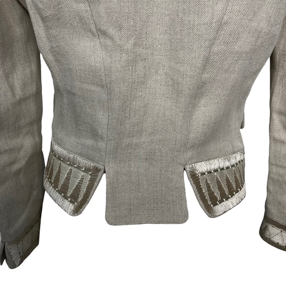 ETRO Linen Embroidered Military Style Jacket Crop 42 EU - Picture 6 of 10